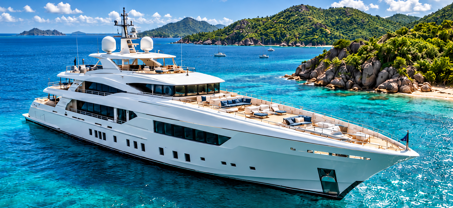 Private yacht in a turquoise bay